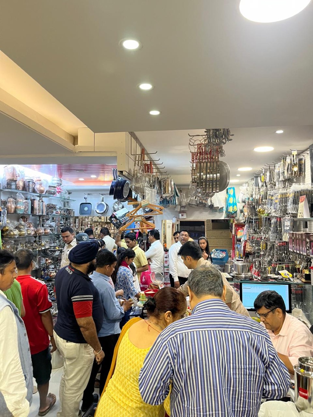 Customers shopping inside the store